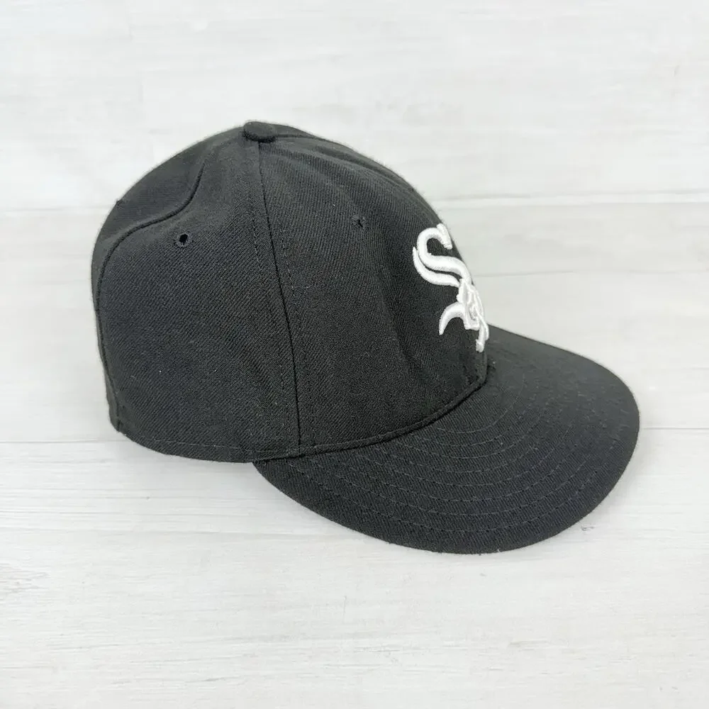 Chicago‎ White Sox Hat Cap Fitted Mens 7 1/8 Black MLB Baseball New Era On Field - Picture 3 of 11